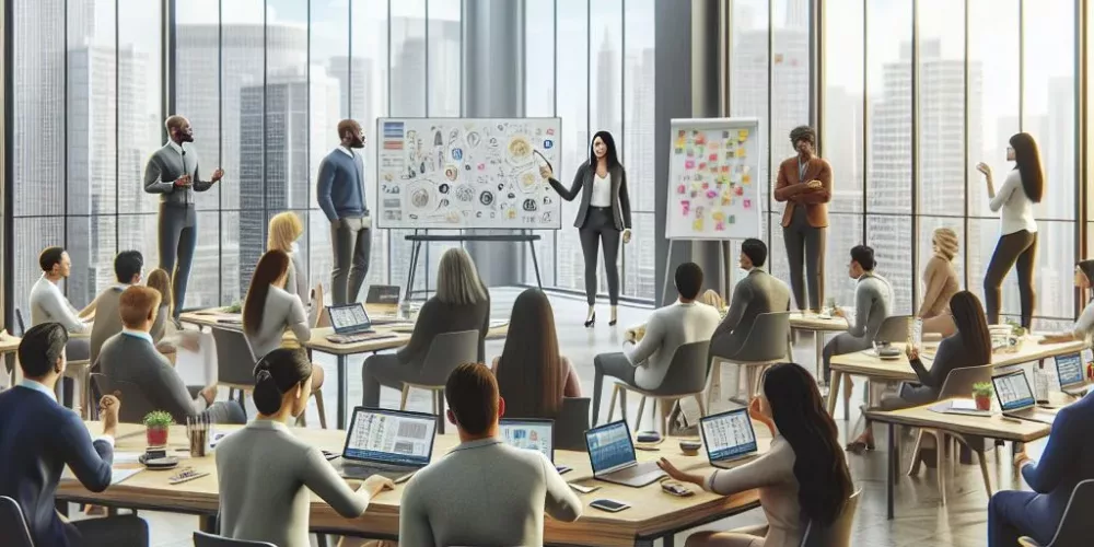photorealistisches Bild von Inhouse Schulungen mit mehr Agilität und Interaktivität